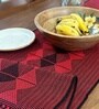 Arrowhead Handwoven Cotton Striped Pattern Heat Resistant Anti Skid Washable Black & Red 6 Seater (14x72inches) Table Runner for Dining Table