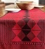 Arrowhead Handwoven Cotton Striped Pattern Heat Resistant Anti Skid Washable Black & Red 6 Seater (14x72inches) Table Runner for Dining Table