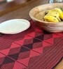 Arrowhead Handwoven Cotton Striped Pattern Heat Resistant Anti Skid Washable Black & Red 6 Seater (14x72inches) Table Runner for Dining Table