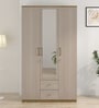 Arsenio 3 Door Wardrobe With Drawer & Locker In Natural Teak Finish
