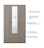 Arsenio 3 Door Wardrobe With Drawer & Locker In Natural Teak Finish