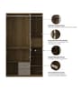 Arsenio 3 Door Wardrobe With Drawer & Locker In Natural Teak Finish
