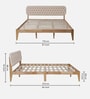 Arsenio Upholstered Queen Size Bed In Natural & Beige Colour
