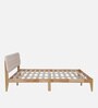 Arsenio Upholstered Queen Size Bed In Natural & Beige Colour