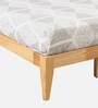 Arsenio Upholstered Queen Size Bed In Natural & Teal Blue Colour
