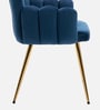 Art Deco Petals Velvet Fabric Lounge Chair In Blue Colour