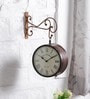 Brown Metal Analog Railway Clock