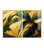 Art Of Leaves Acrylic Art Framed Art Panel (Set Of 2)