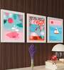 Art Street Abstract Flamingo Pop Art Boat In The Sea Framed Art Prints For Wall D cor, Home Bedroom Decoration, Office Room D cor Gift, Multicolor (Set Of 3, 13x17 Inch)