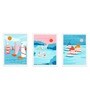 Art Street Abstract Floater Pop Art Boat In The Sea Framed Art Prints For Wall D cor, Home Bedroom Decoration, Office Room D cor Gift, Multicolor (Set Of 3, 13x17 Inch)