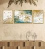 Art Street Abstract Golden Dandelions 3 Canvas Set Art Print Painting for Home D cor