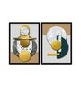 Religiouswork Blue Canvas Framed Wildlife Art Print Set of 2