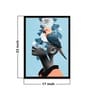 Art Street Blue Bell Girl With Flower Bouquet Framed Canvas Print For Home D cor