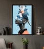 Art Street Blue Bell Girl With Flower Bouquet Framed Canvas Print For Home D cor