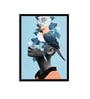 Art Street Blue Bell Girl With Flower Bouquet Framed Canvas Print For Home D cor