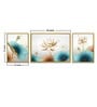 Art Street Blue Blooming Lotus Floral 3 Canvas Set Wall Painting for Home D cor