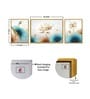 Art Street Blue Blooming Lotus Floral 3 Canvas Set Wall Painting for Home D cor