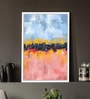 Art Street Canvas Painting Black Floral Theme Wall Art Painting with Wooden Frame