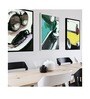 Art Street Canvas Painting Set of 3 Wall Arts White, Green & Yellow Abstract Theme Wall Art Painting