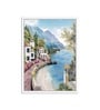 Art Street Canvas Painting White Color Home Theme Wall Art Painting with Wooden Frame