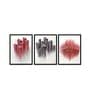 Art Street Canvas Paintings Set of 3 Red & Grey Color Abstract Theme Wall Art Paintings