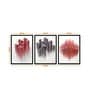 Art Street Canvas Paintings Set of 3 Red & Grey Color Abstract Theme Wall Art Paintings