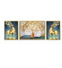 Art Street Deer White Auspicious Tree 3 Canvas Set Art Print Painting for D cor