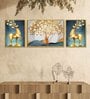 Art Street Deer White Auspicious Tree 3 Canvas Set Art Print Painting for D cor