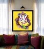 Art Street Framed Wall Art Print Lord Ganesha Religious Poster for Home D cor (Yellow, 22x22 Inch)