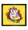 Art Street Framed Wall Art Print Lord Ganesha Religious Poster for Home D cor (Yellow, 22x22 Inch)
