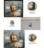 Art Street Framed Wall Art Print Lord Gautam Buddha Religious Poster (Blue, 22x22 Inch)