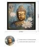 Art Street Framed Wall Art Print Lord Gautam Buddha Religious Poster (Blue, 22x22 Inch)