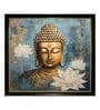 Art Street Framed Wall Art Print Lord Gautam Buddha Religious Poster (Blue, 22x22 Inch)