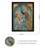 Art Street Framed Wall Art Print Traditional Mughal Art Peacock Poster (Blue, 18x22 Inch)