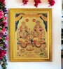 Art Street Lord Ganesh & Laxmi Ji Photo Frame for Wall and Pooja, Poster for Pooja, Religious Framed Painting,Gold Plated God Photo Frames, Wall Decor Photo Frame (Size: 9.8x13.3 Inch, Gold)