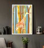 Art Street Marigold Yellow Deer Theme Framed Canvas For Home Decoration