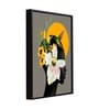 Art Street Marigold Yellow Girl Flower Bouquet Framed Canvas Print for D cor