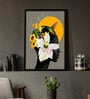 Art Street Marigold Yellow Girl Flower Bouquet Framed Canvas Print for D cor