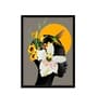 Art Street Marigold Yellow Girl Flower Bouquet Framed Canvas Print for D cor