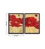 Difficult Works Red Canvas Framed Wildlife Art Panels Set of 2