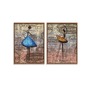 Art Street Set of 2 Rustic Dancing Figure Framed Canvas Print For Home D cor