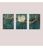 Art Street Set of 3 Blue Abstract Theme Framed Canvas Art Print