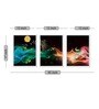 Art Street Set of 3 Multicolor Dark Abstract Theme Framed Canvas Art Print