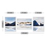 Art Street Set of 3 White & Blue Landscape Theme Framed Canvas Art Print