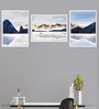 Art Street Set of 3 White & Blue Landscape Theme Framed Canvas Art Print