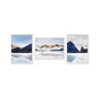 Art Street Set of 3 White & Blue Landscape Theme Framed Canvas Art Print