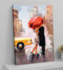 Art Street Stretched Canvas Painting Love Couple with Umbrella Wall Hanging For Home Decor