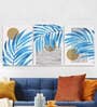 Art Street Stretched Canvas Painting Thee Amber Tropical Blue Wall Hanging For Home Decor