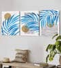 Art Street Stretched Canvas Painting Thee Amber Tropical Blue Wall Hanging For Home Decor