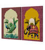 Art Street Stretched Canvas Painting Traditional Mughal Elephant and Peacock for Home Decor